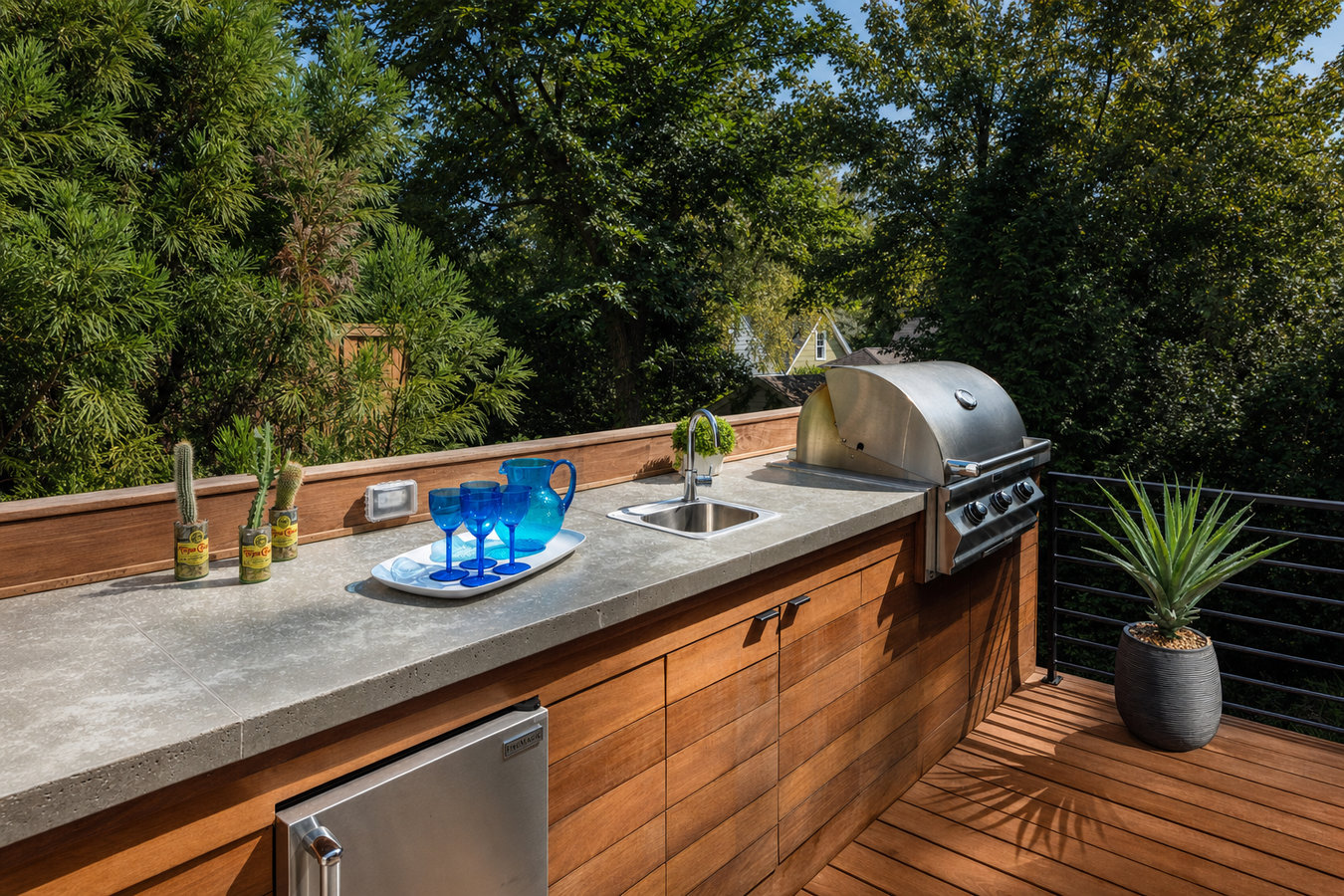 Outdoor kitchen decks